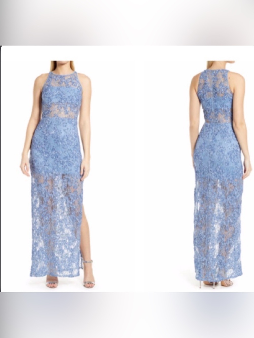 SHO from Tadashi Shoji Ribbon & Sequin Lace Column Gown